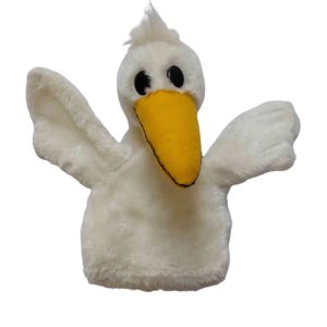 عروسک نمایشی دستی اردک خارجی وارداتی برند لوفتانزا LUFTHANSA جنس : پارچه مخملی پولیشی خز کوتاه / اکریل