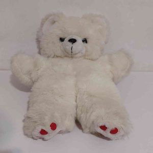 عروسک خرس سفید پا قلبی خزی پشمی خارجی وارداتی 57 سانتی هدیه ولنتاین
