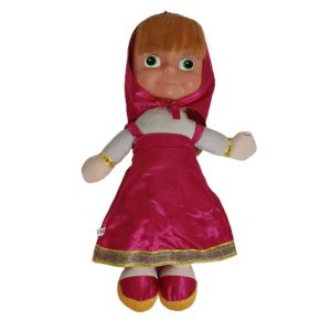 عروسک دختر ماشا 40 سانتی پارچه ای سر پلاستیکی